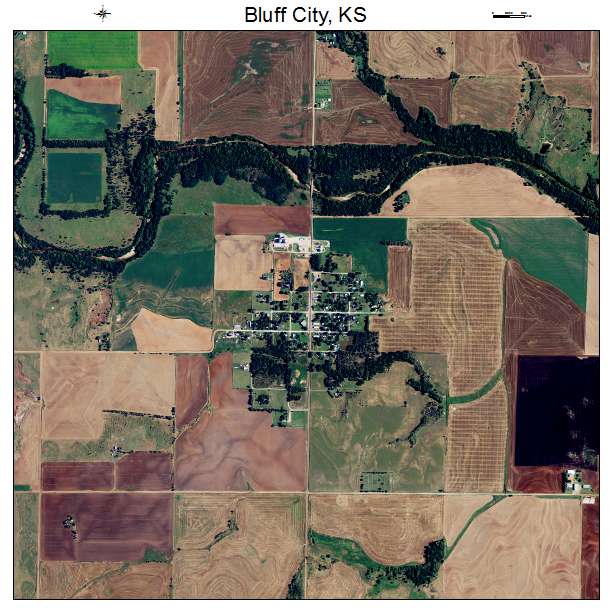 Bluff City, KS air photo map