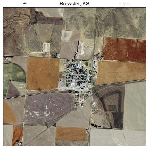 Brewster, KS air photo map