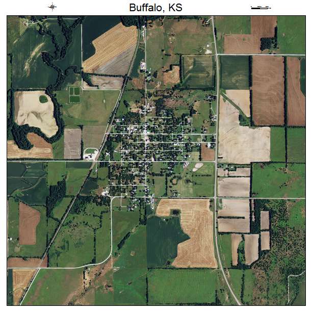 Buffalo, KS air photo map