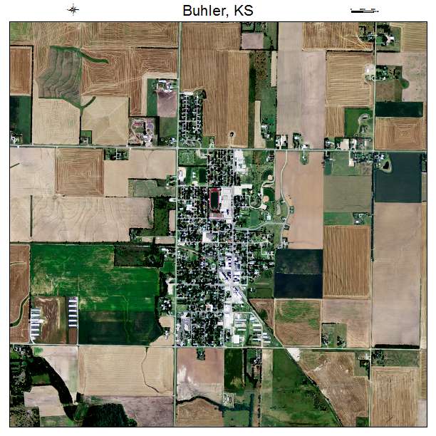 Buhler, KS air photo map