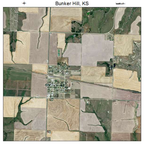 Bunker Hill, KS air photo map