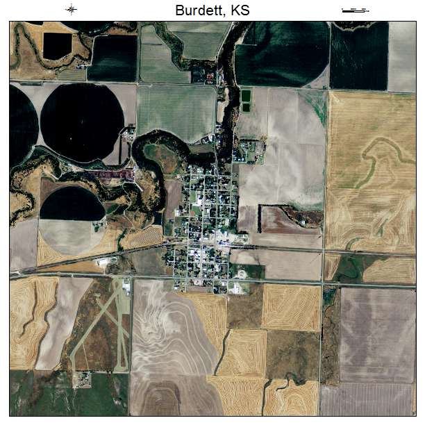 Burdett, KS air photo map