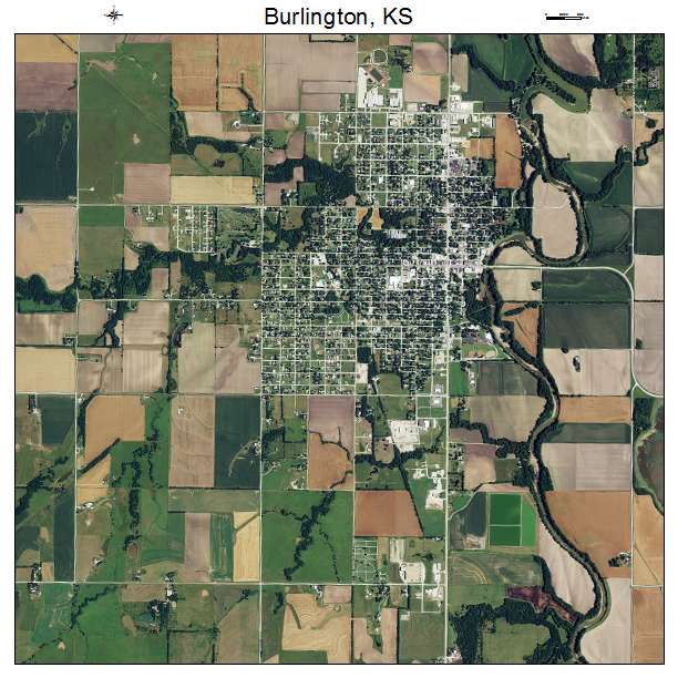 Burlington, KS air photo map