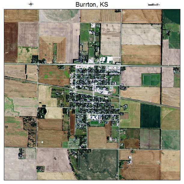 Burrton, KS air photo map