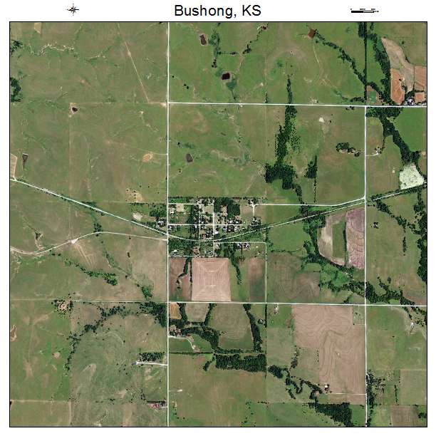 Bushong, KS air photo map