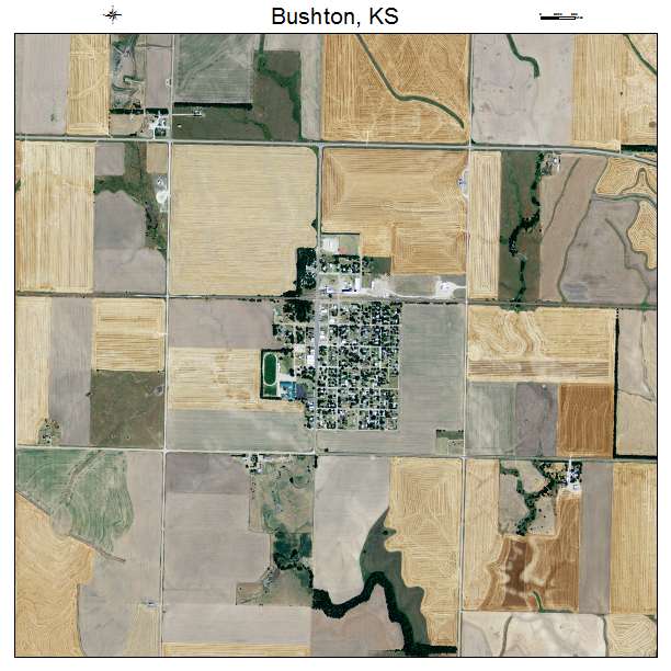 Bushton, KS air photo map