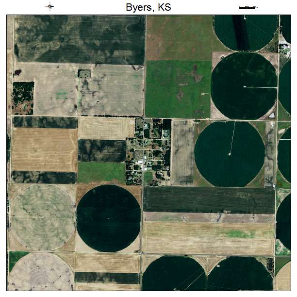 Byers, KS air photo map