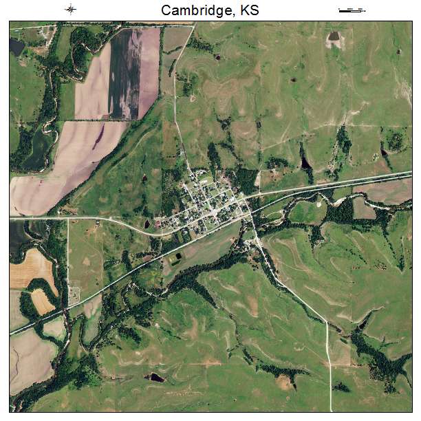 Cambridge, KS air photo map
