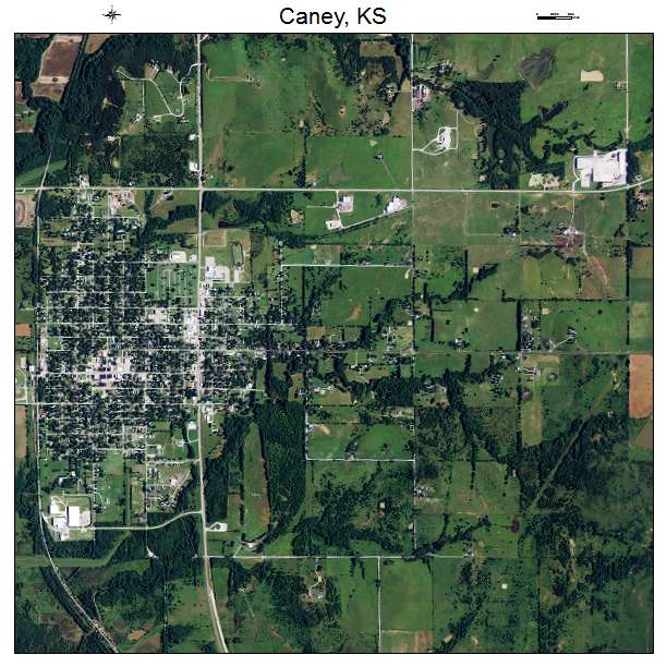 Caney, KS air photo map