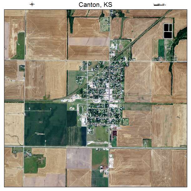 Canton, KS air photo map