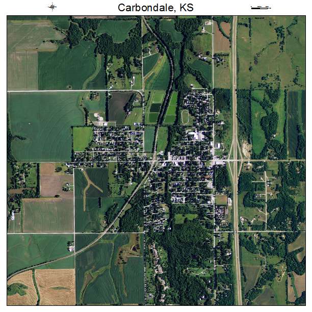 Carbondale, KS air photo map