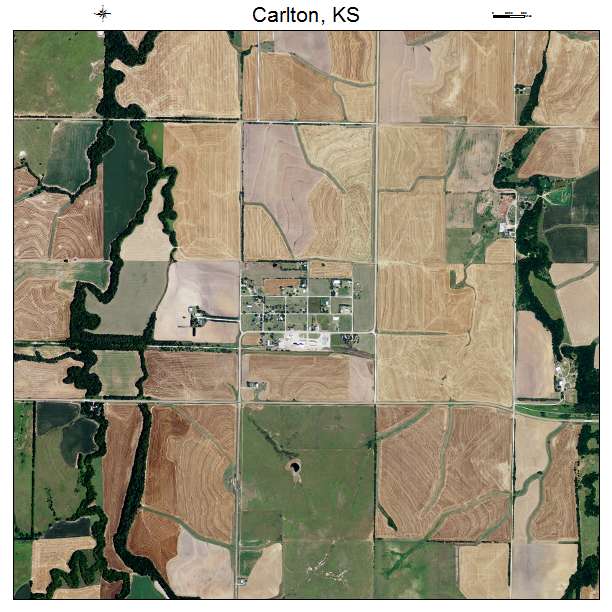 Carlton, KS air photo map