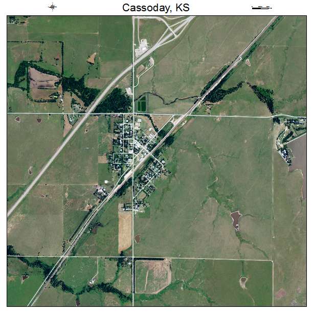 Cassoday, KS air photo map