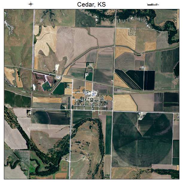 Cedar, KS air photo map