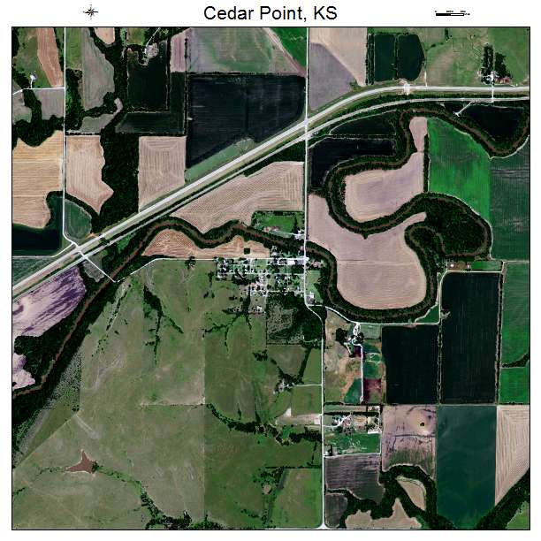 Cedar Point, KS air photo map