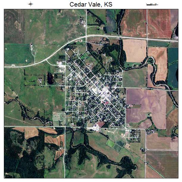 Cedar Vale, KS air photo map