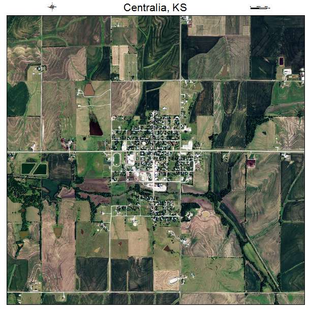 Centralia, KS air photo map