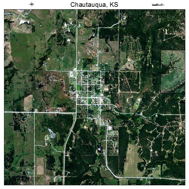 Chautauqua, KS air photo map