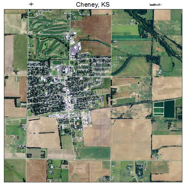Cheney, KS air photo map