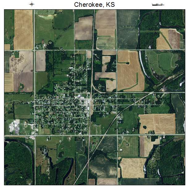 Cherokee, KS air photo map