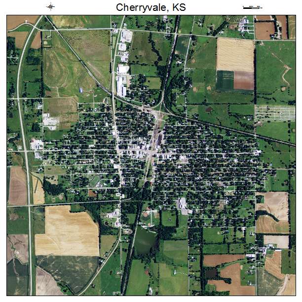 Cherryvale, KS air photo map