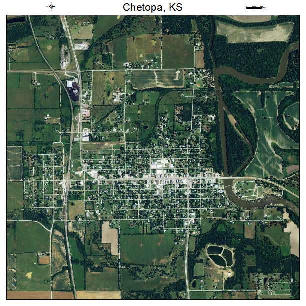 Chetopa, KS air photo map