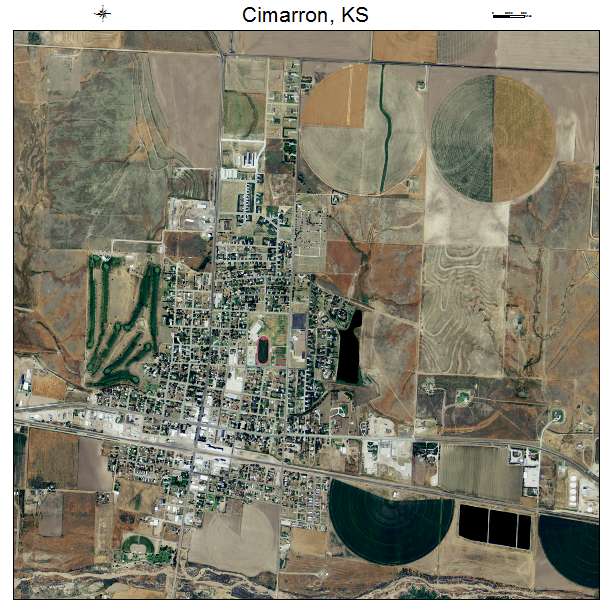 Cimarron, KS air photo map