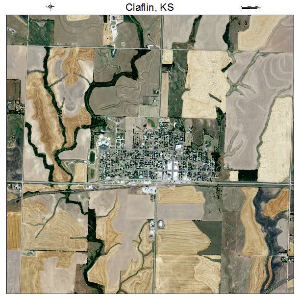 Claflin, KS air photo map
