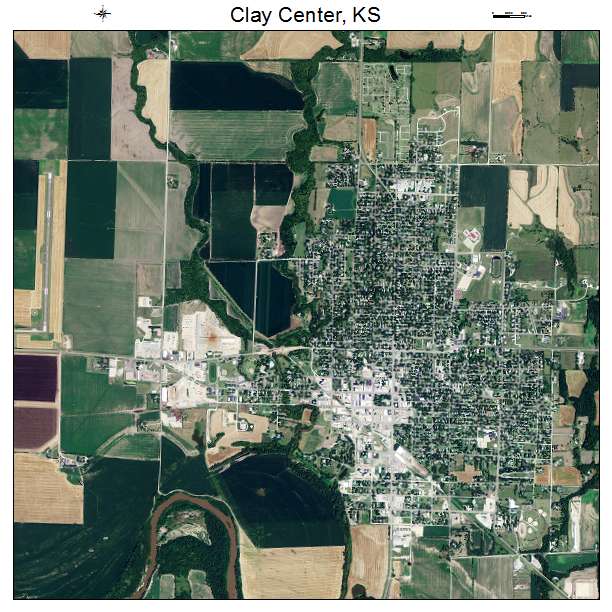 Clay Center, KS air photo map