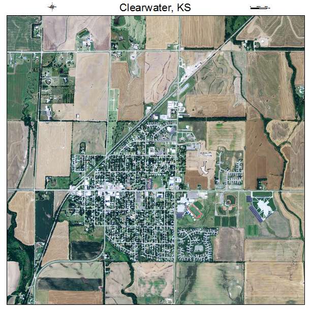 Clearwater, KS air photo map