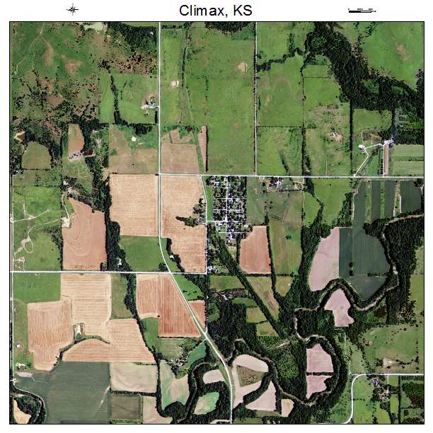 Climax, KS air photo map