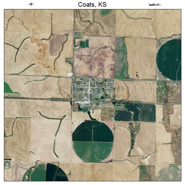 Coats, KS air photo map