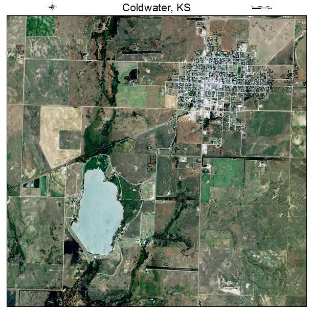 Coldwater, KS air photo map