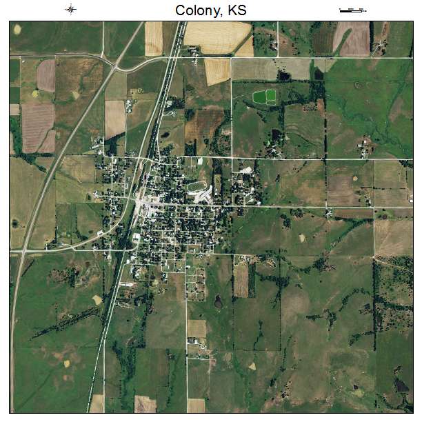 Colony, KS air photo map