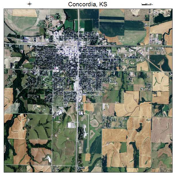 Concordia, KS air photo map