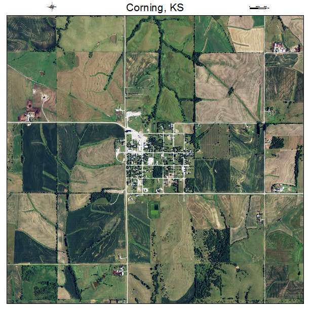 Corning, KS air photo map