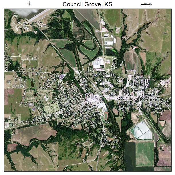 Council Grove, KS air photo map