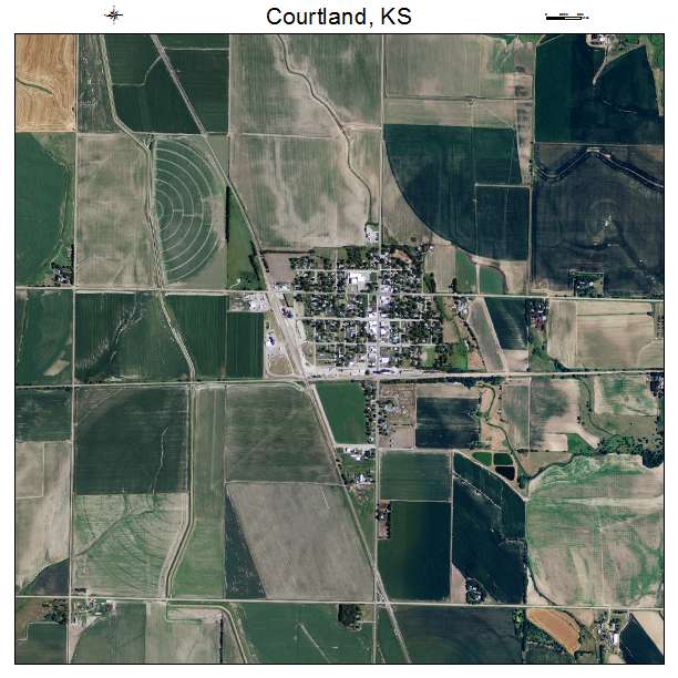 Courtland, KS air photo map