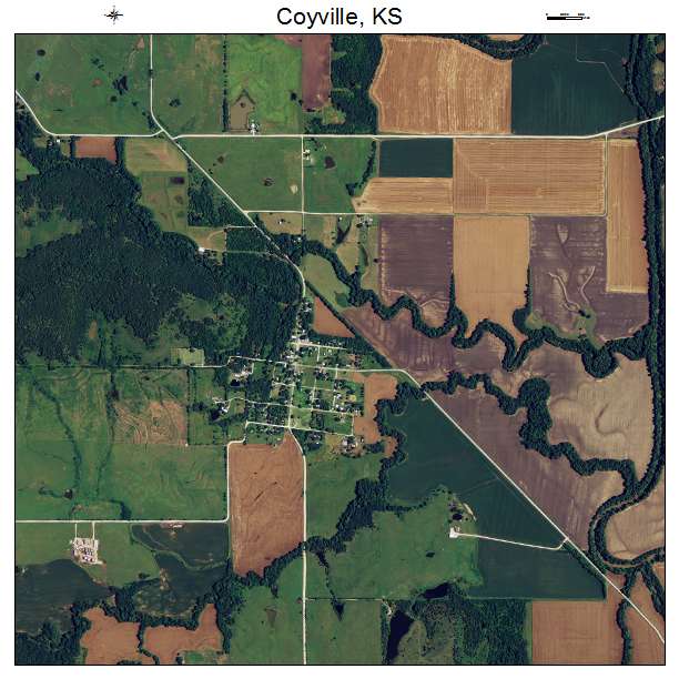 Coyville, KS air photo map