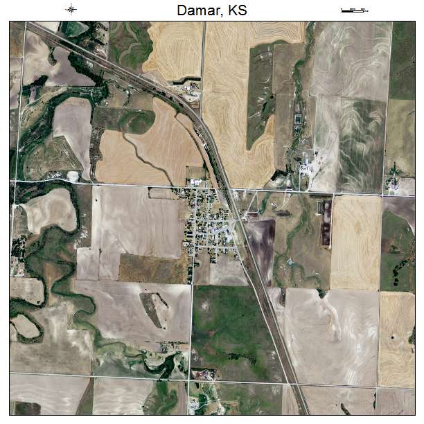 Damar, KS air photo map