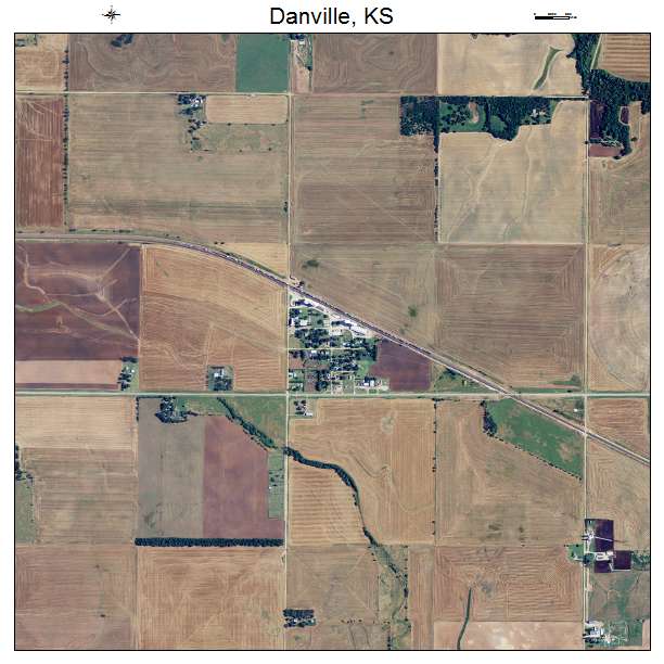 Danville, KS air photo map