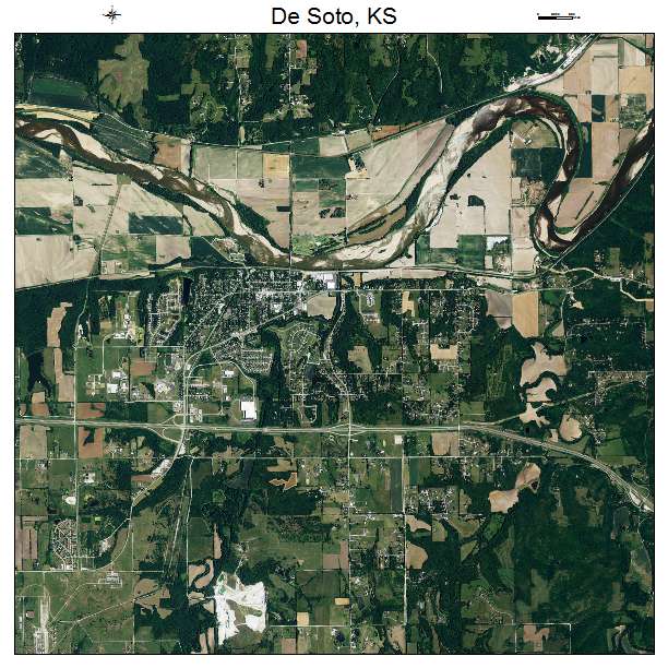 De Soto, KS air photo map