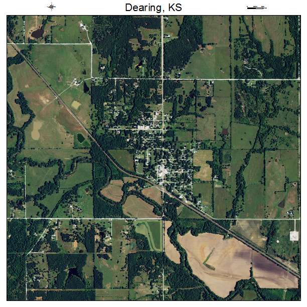 Dearing, KS air photo map