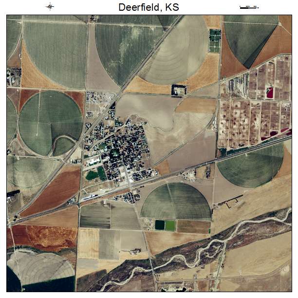 Deerfield, KS air photo map