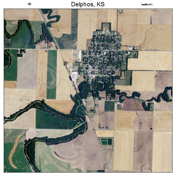Delphos, KS air photo map