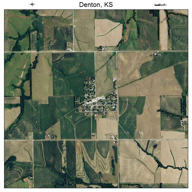 Denton, KS air photo map