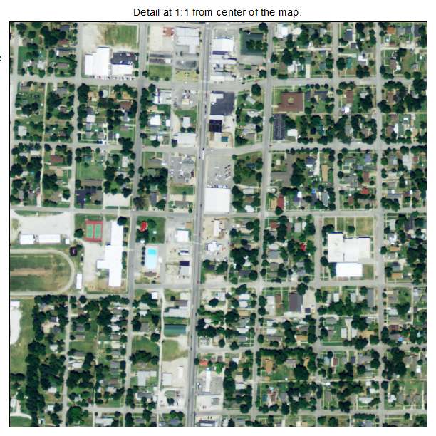 Baxter Springs, Kansas aerial imagery detail
