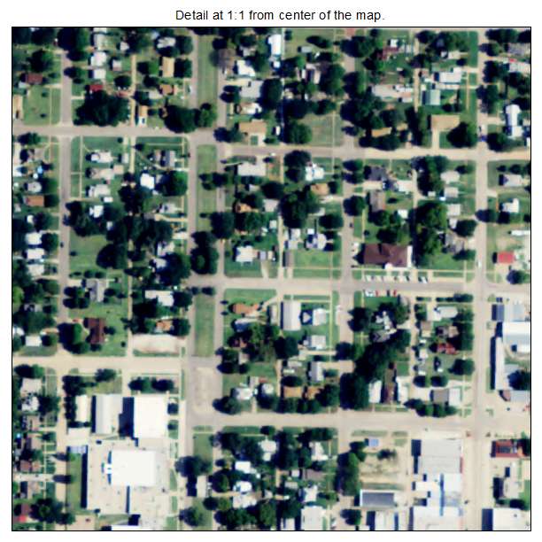 Caldwell, Kansas aerial imagery detail