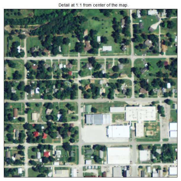 Chetopa, Kansas aerial imagery detail