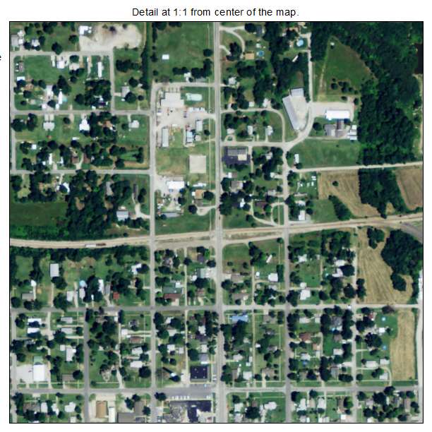 Columbus, Kansas aerial imagery detail